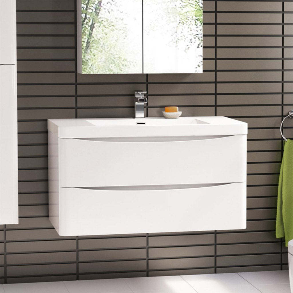 BelBagno ANCONA 900MM WALL HUNG GLOSS WHITE-YT Bathroom