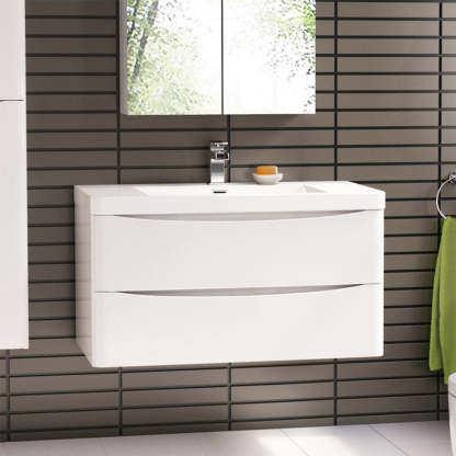 BelBagno ANCONA 900MM WALL HUNG GLOSS WHITE-YT Bathroom