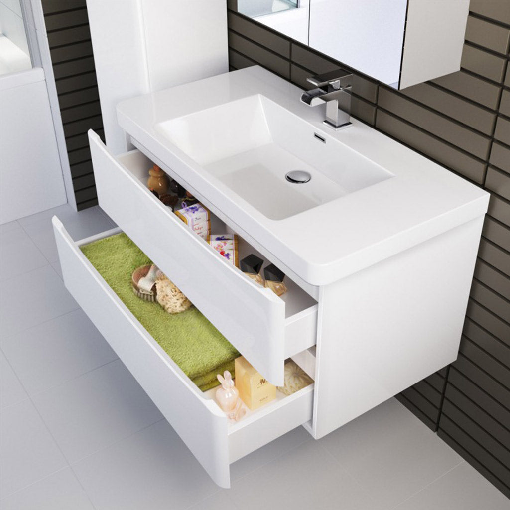 BelBagno ANCONA 900MM WALL HUNG GLOSS WHITE-YT Bathroom