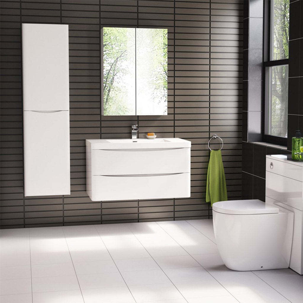 BelBagno ANCONA 900MM WALL HUNG GLOSS WHITE-YT Bathroom