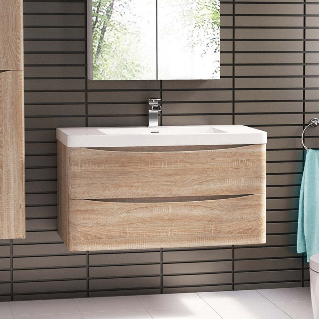 BelBagno ANCONA 900MM WALL HUNG WHITE OAK-YT Bathroom