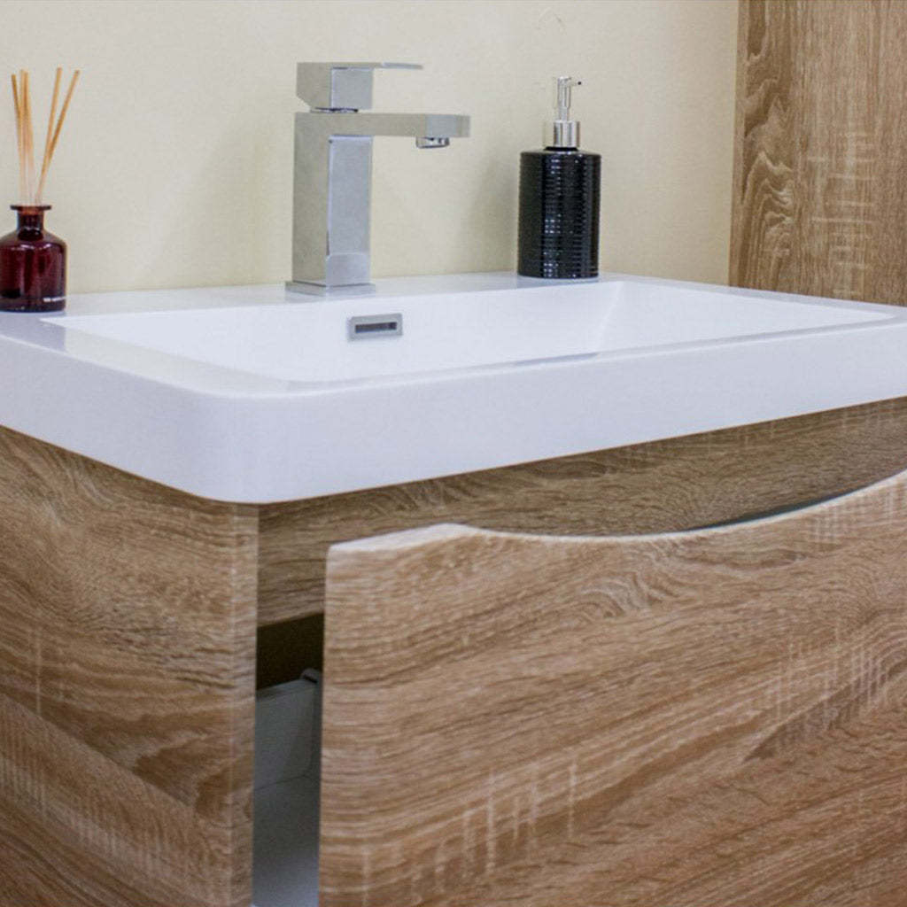 BelBagno ANCONA 900MM WALL HUNG WHITE OAK-YT Bathroom
