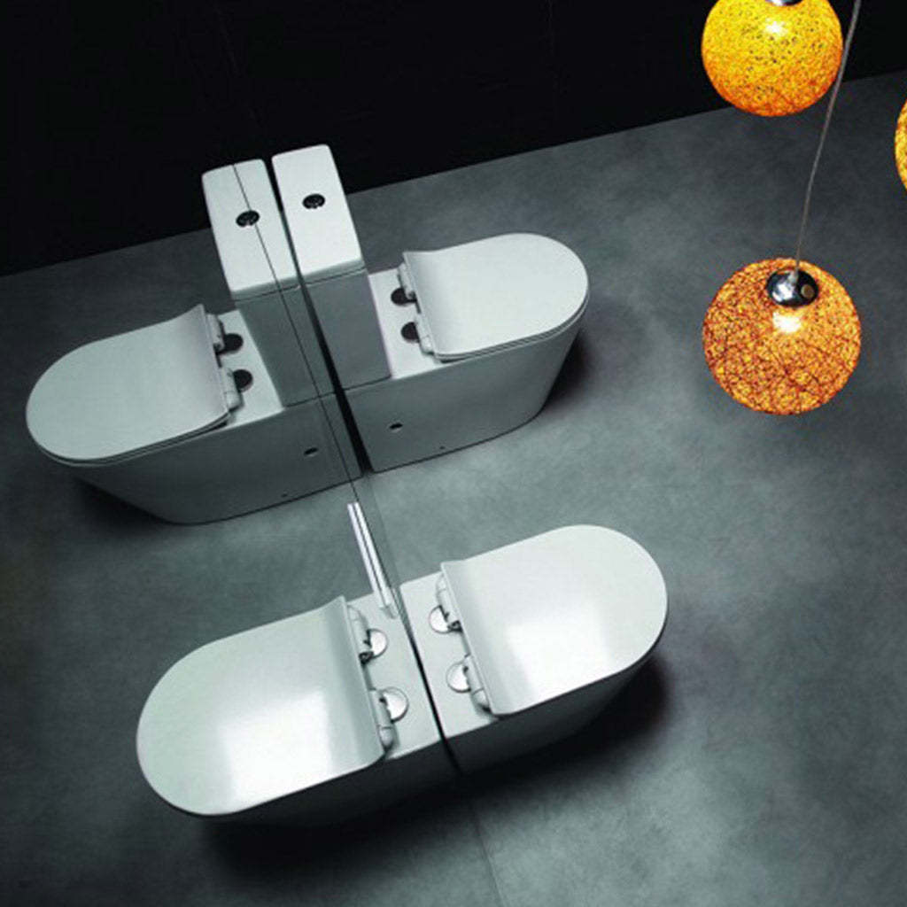 BelBagno Flay-R 830mm Bathroom Nano Glaze Rimless Back To Wall White Ceramic Toilet Suite