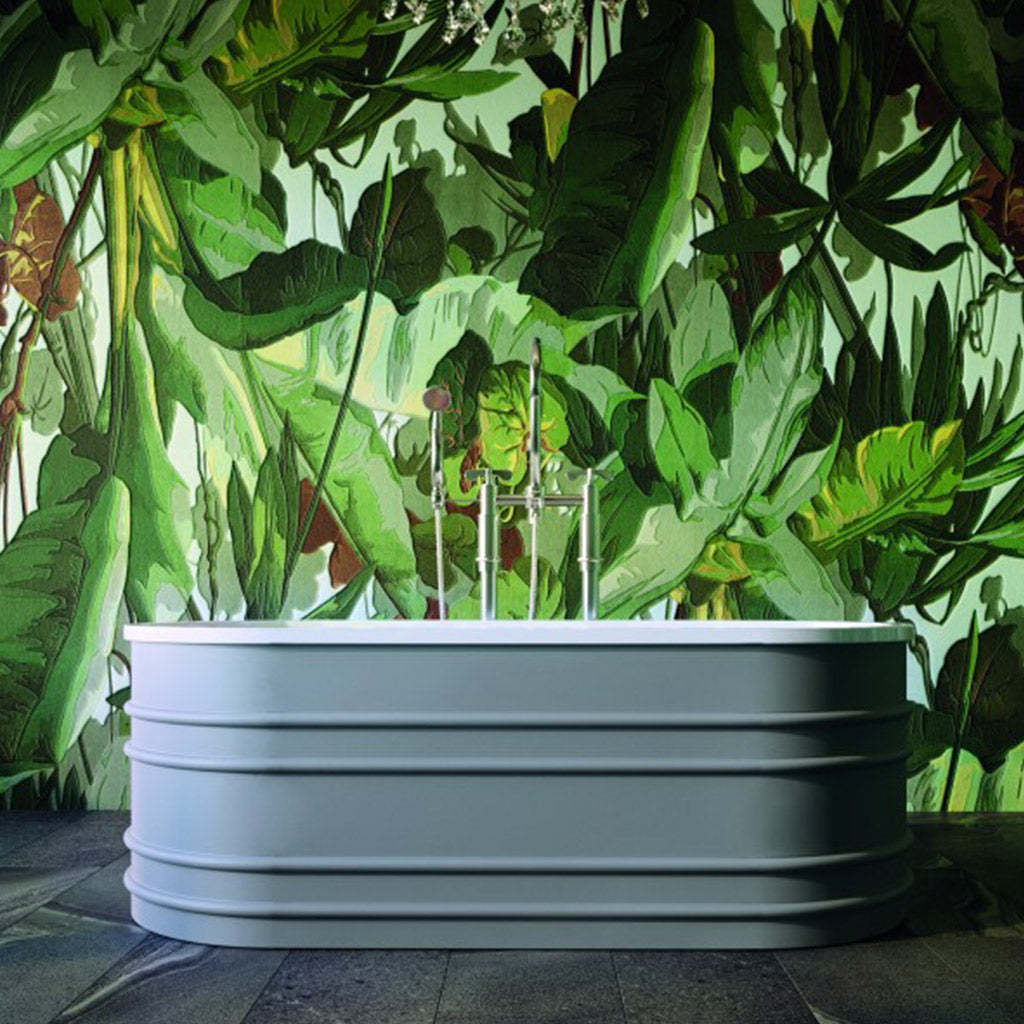 BelBagno BUCCIANO 1650mm Freestanding Bathtub Stone Grey Oval Shape With Overflow-YT Bathroom