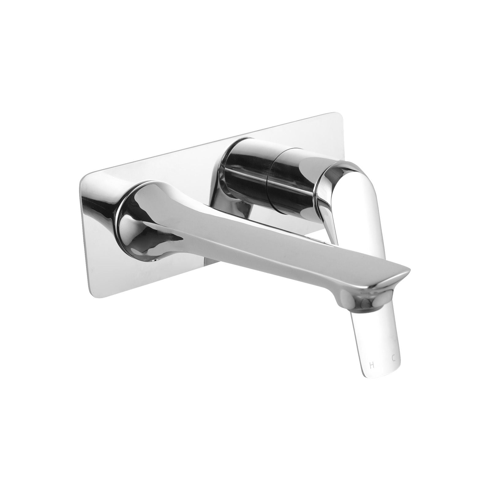 AU Chrome Bathtub/Basin Wall Mixer With Spout-YT Bathroom