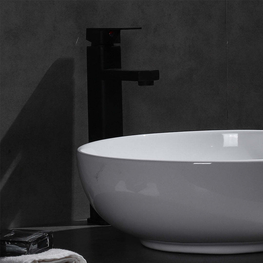Claya Bathware Luna 400mm Round Ceramic Above Counter Basin Gloss White No Overflow No Tap Hole-YT Bathroom
