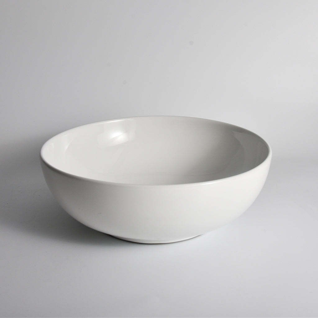 Claya Bathware Luna 400mm Round Ceramic Above Counter Basin Gloss White No Overflow No Tap Hole-YT Bathroom