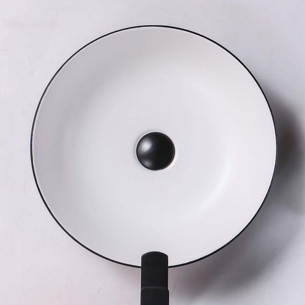 Claya Bathware Polar 400mm Round Ceramic Above Counter Basin Matte White Interior Matte Black Exterior No Overflow No Tap Hole-YT Bathroom