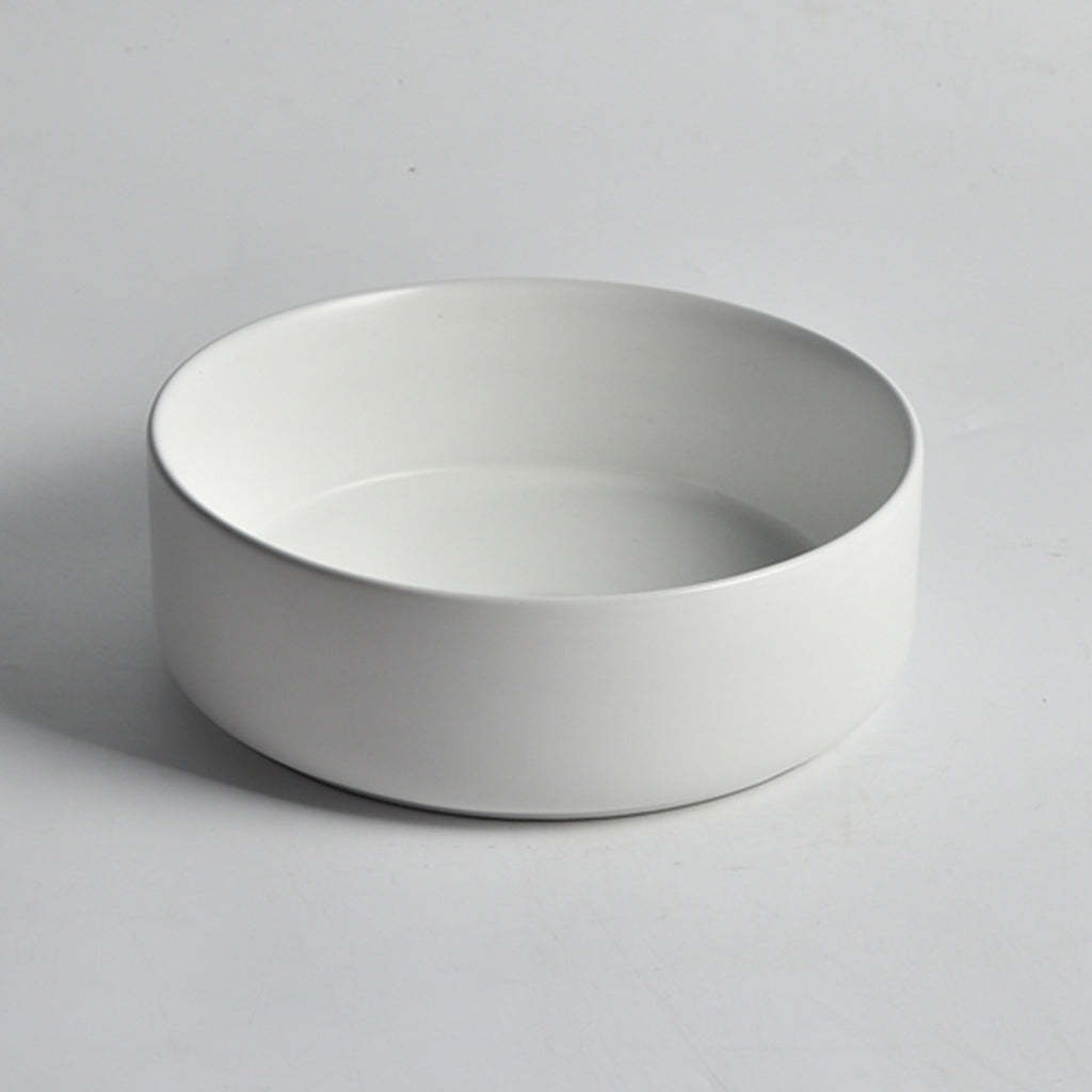 Claya Bathware Levenge 300mm Round Ceramic Above Counter Basin Matte White No Overflow No Tap Hole-YT Bathroom