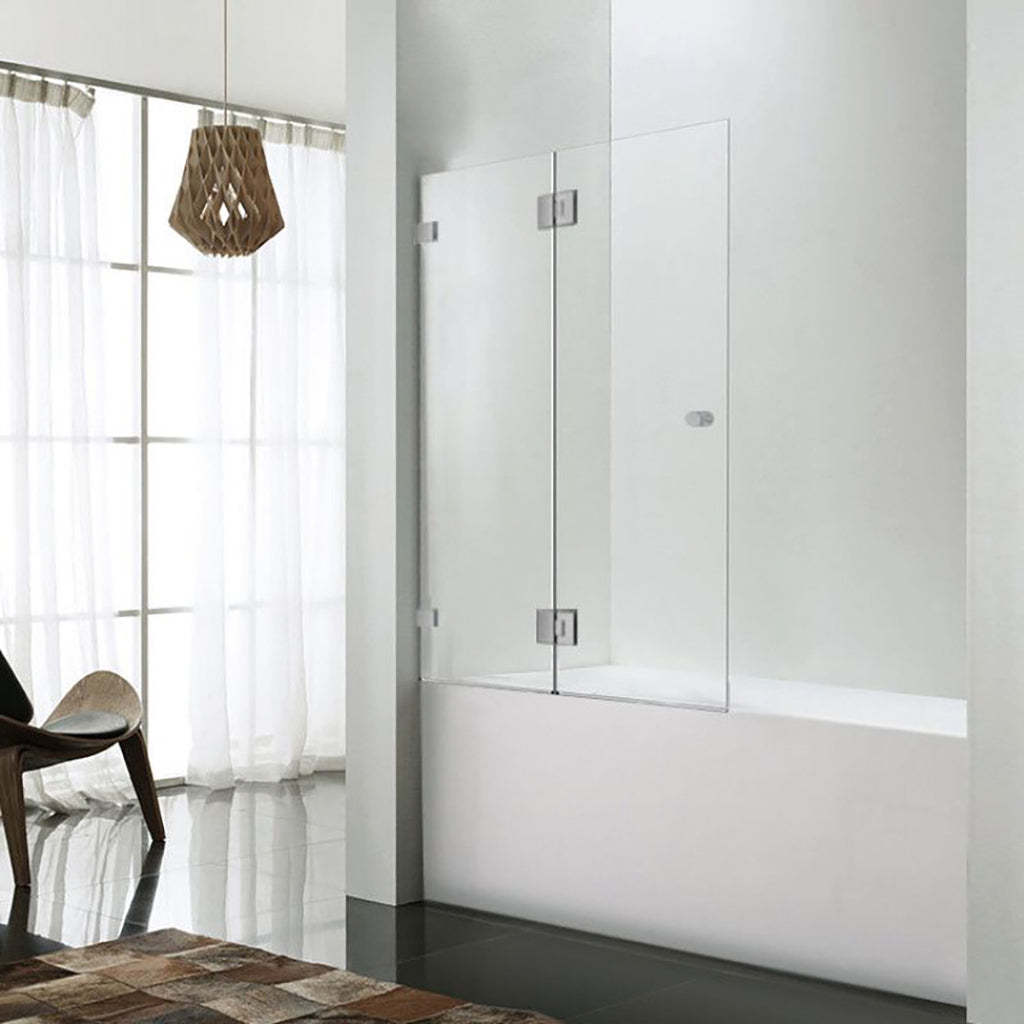 850/1000x1500mm Fixed Panel Hinged Bathtub Shower Screen 10mm Tempered Glass Frameless Panel Multi Colours Hardware-YT Bathroom