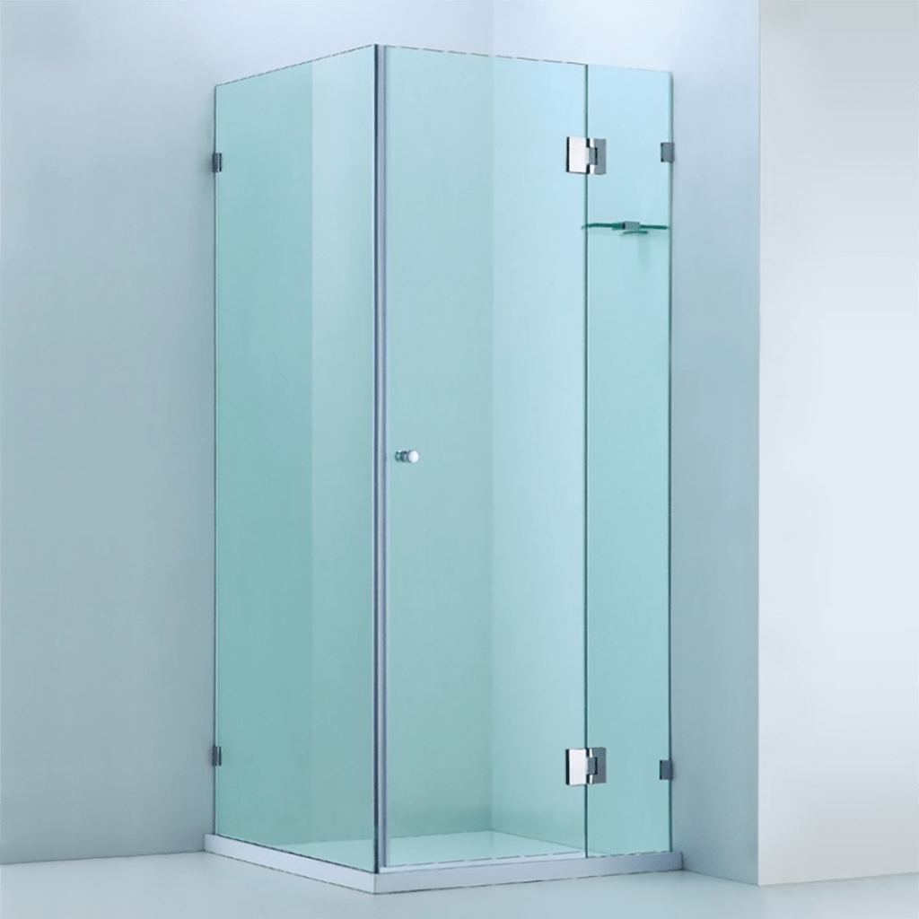 From 800mm to 1200mm Square Shower Screen Pivot Door With Return Panel Chrome Frameless 10mm Glass 2000mm Height-YT Bathroom