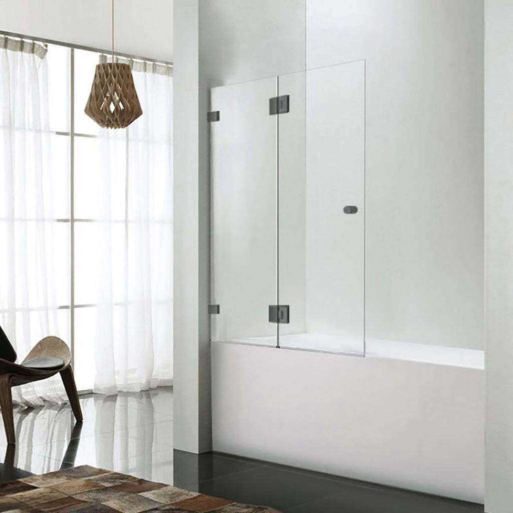 850/1000x1500mm Fixed Panel Hinged Bathtub Shower Screen 10mm Tempered Glass Frameless Panel Multi Colours Hardware