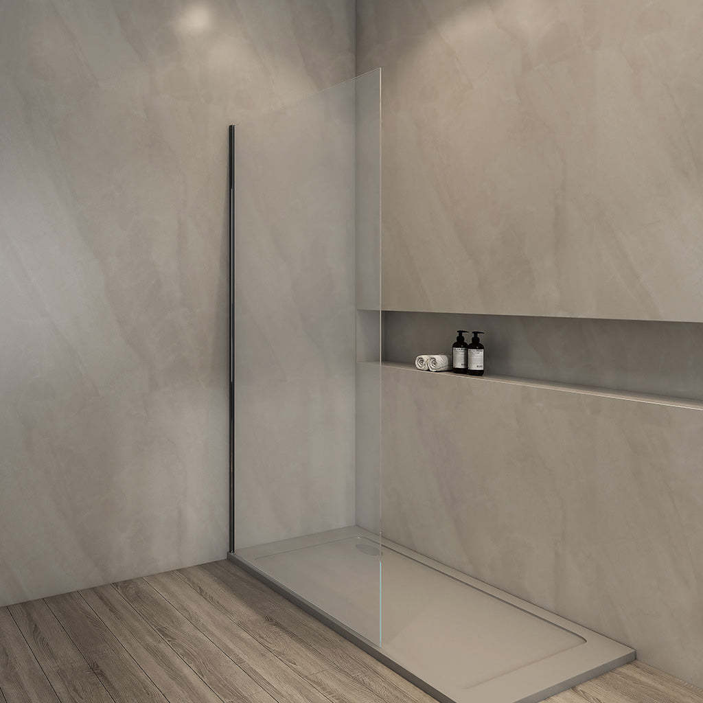 900/1000/1200x2000mm Frameless Shower Screen Single Door Fixed Panel With Wall Channel 10mm Tempered Glass Multi Colours Hardware-YT Bathroom