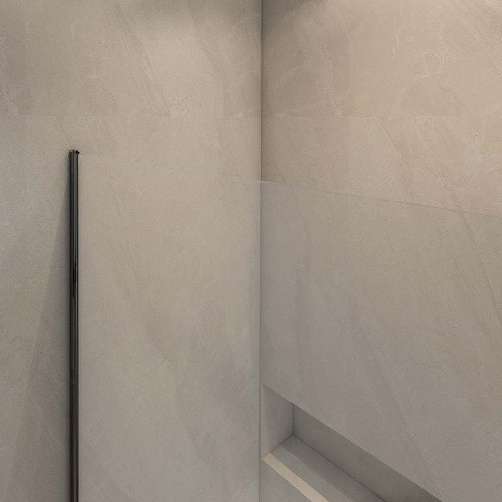 900/1000/1200x2000mm Frameless Shower Screen Single Door Fixed Panel With Wall Channel 10mm Tempered Glass Multi Colours Hardware-YT Bathroom