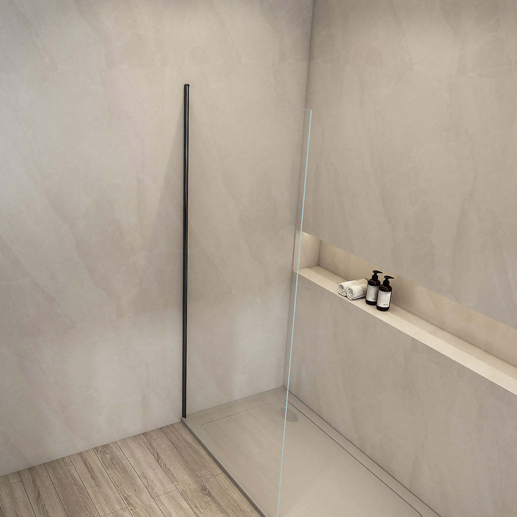 900/1000/1200x2000mm Frameless Shower Screen Single Door Fixed Panel With Wall Channel 10mm Tempered Glass Multi Colours Hardware-YT Bathroom