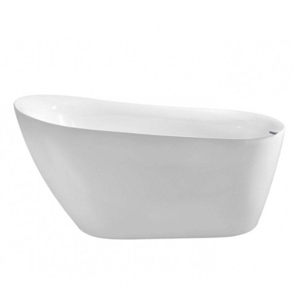 BelBagno Romano 1700mm Freestanding Bathtub Acrylic Glossy White Oval Shape With Overflow-YT Bathroom