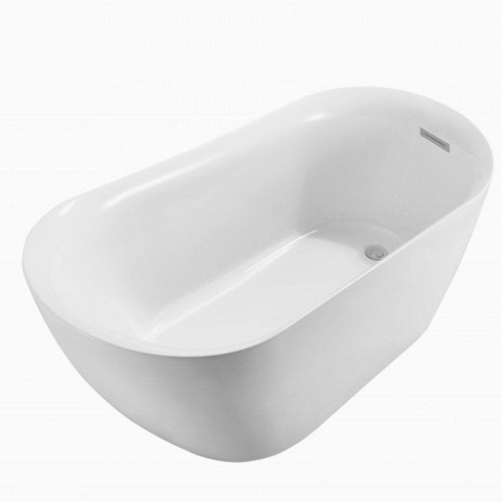 BelBagno Romano 1700mm Freestanding Bathtub Acrylic Glossy White Oval Shape With Overflow-YT Bathroom