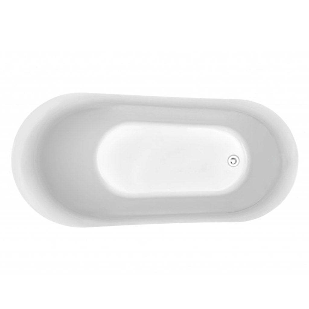 BelBagno Romano 1700mm Freestanding Bathtub Acrylic Glossy White Oval Shape With Overflow-YT Bathroom