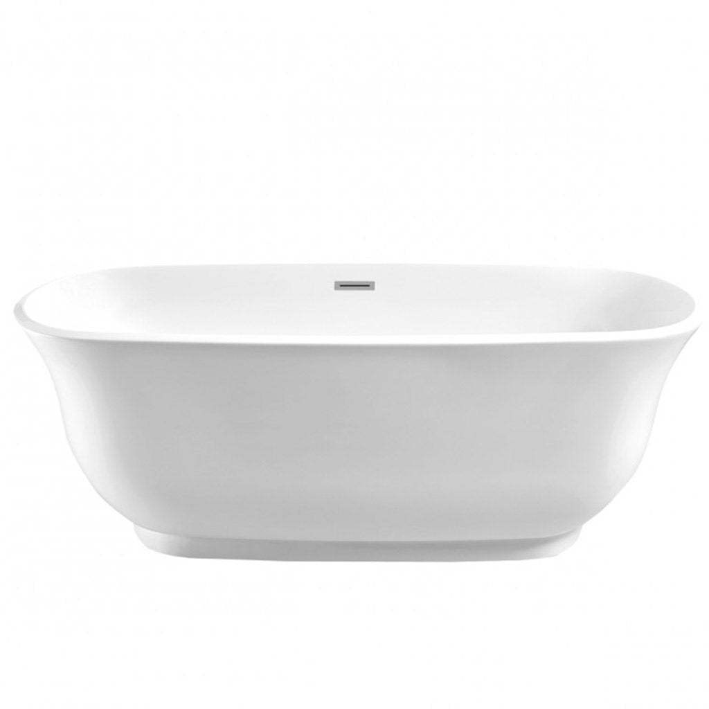 BelBagno BADEN 1500mm Freestanding Bathtub Acrylic Glossy White Oval Shape With Overflow-YT Bathroom