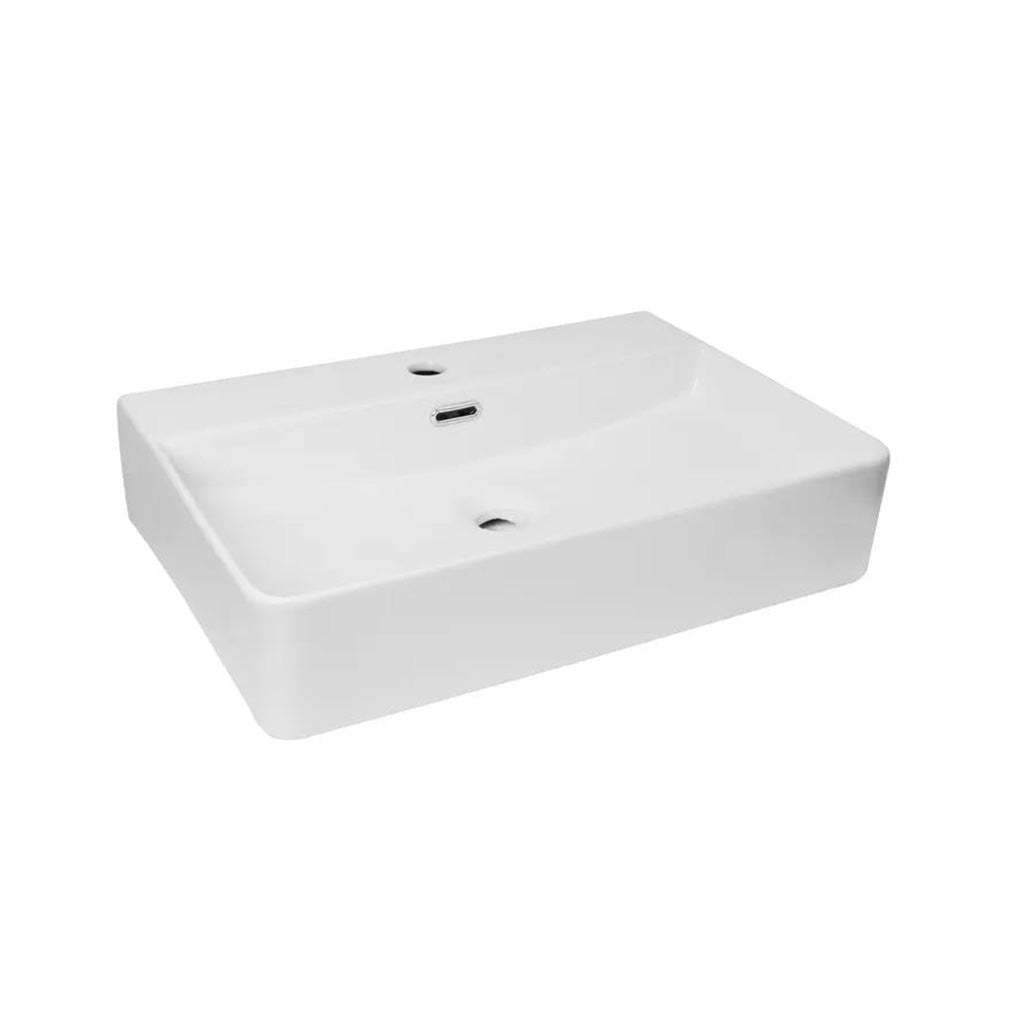 Inspire Above / Wall Hung basin Gloss White Glazing Fine Ceramic top 600X420X120 With Tap Hole-YT Bathroom