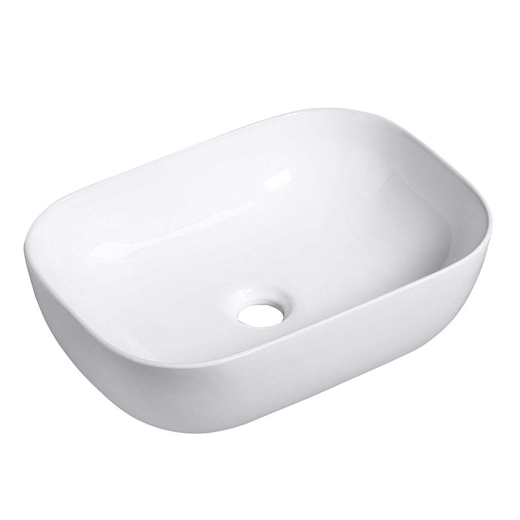 Infinity Bathroom 460mm Rectangle Gloss White Ceramic Wash Basin Above Counter Basin Art Basin No tap hole no overflow-YT Bathroom