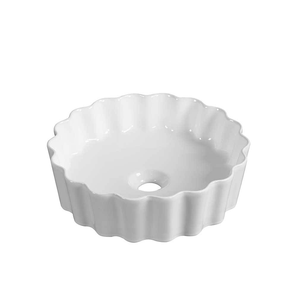 Infinity bathroom385*385*110mm Round Fine Ceramic Above Counter Basin Gloss White No Overflow No Tap Hole-YT Bathroom