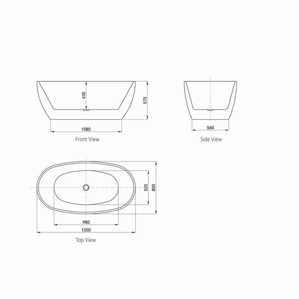 Inspire VINNY GLOSS WHITE BATHTUB NF