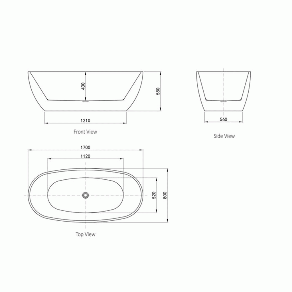 Inspire VINNY GLOSS WHITE BATHTUB NF