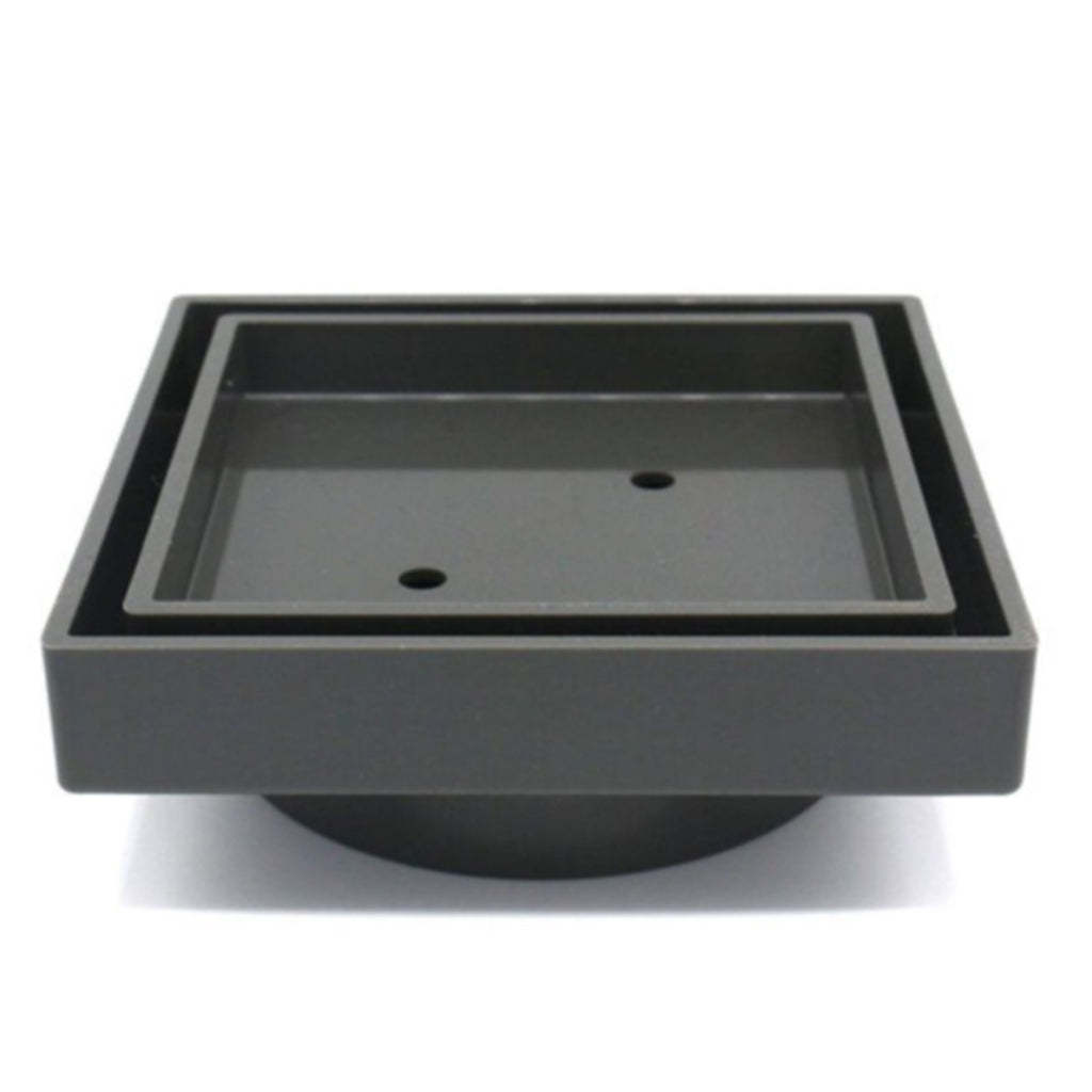 115x115mm Gun Metal Grey Smart Tile Insert Floor Waste Shower Grate Drain (88mm outlet)-YT Bathroom