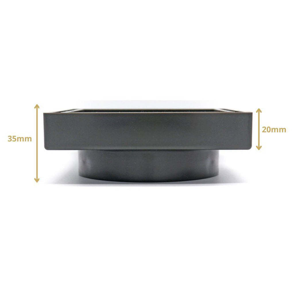 115x115mm Gun Metal Grey Smart Tile Insert Floor Waste Shower Grate Drain (88mm outlet)-YT Bathroom