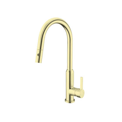 Nero Pearl Brass Pull Out Sink Mixer With Vegie Spray Function Brushed Gold-YT Bathroom