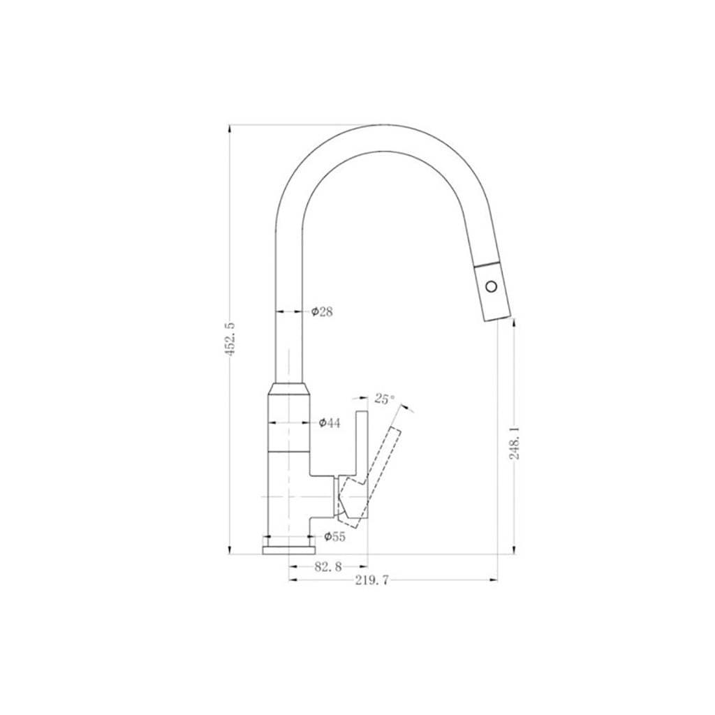 Nero Pearl Brass Pull Out Sink Mixer With Vegie Spray Function Brushed Gold-YT Bathroom