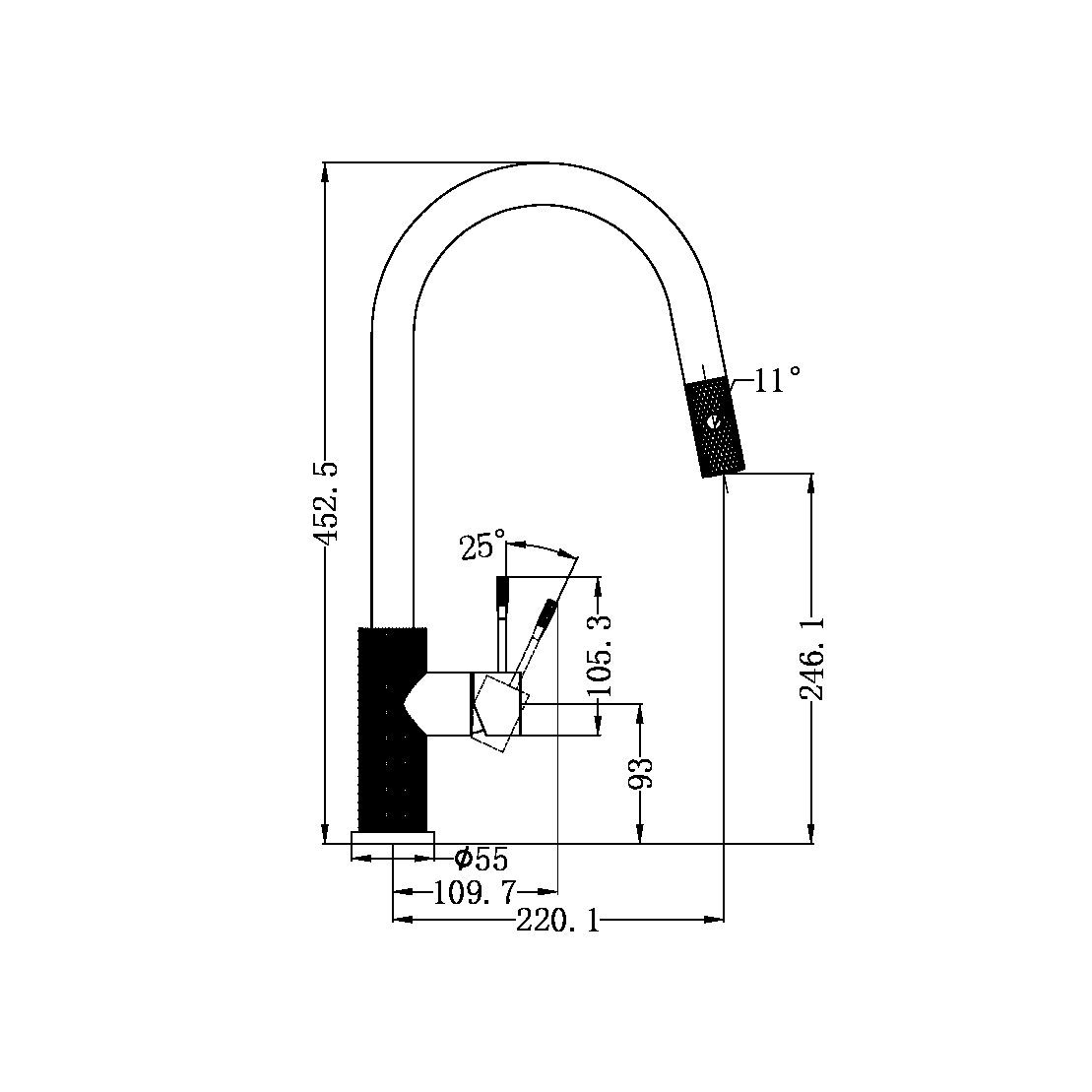 OPAL PULL OUT SINK MIXER GR