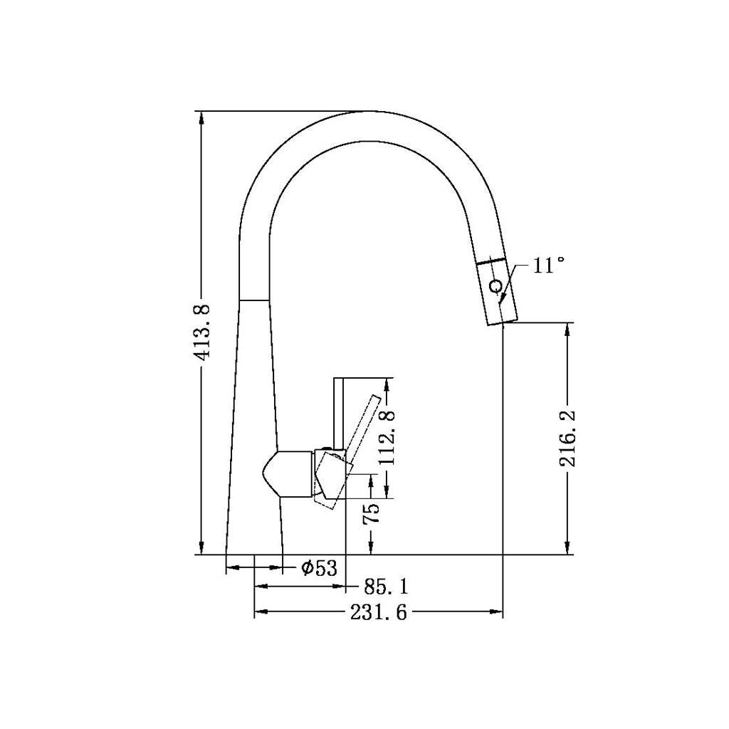 Nero Dolce Stainless Steel Pull Out Sink Mixer With Vegie Spray Gun Metal Grey-YT Bathroom