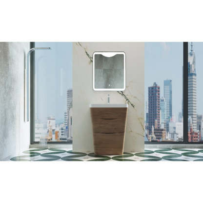 BelBagno Piramid 800mm Free Standing Vanity White Oak Two  Drawers One Tap Hole