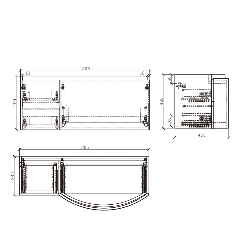 BelBagno Prospero 1200mm Wall Hung Vanity Glossy White Three Drawers One Tap Hole