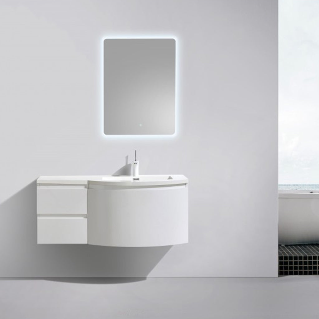 BelBagno Prospero 1200mm Wall Hung Vanity Glossy White Three Drawers One Tap Hole