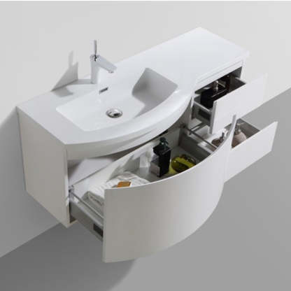 BelBagno Prospero 1200mm Wall Hung Vanity Glossy White Three Drawers One Tap Hole