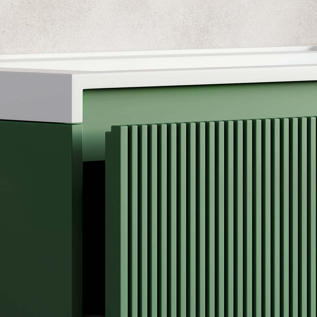 BelBagno Rimini 1000mm Rain Forest Green Wall Hung Vanity With Marble Basin And One Draw-YT Bathroom