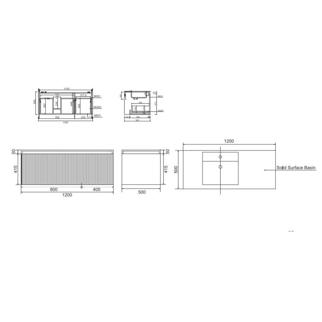 BelBagno Rimini 1200mm Potter Clayt Red Wall Hung Vanity With Marble Basin And Two Draws-YT Bathroom