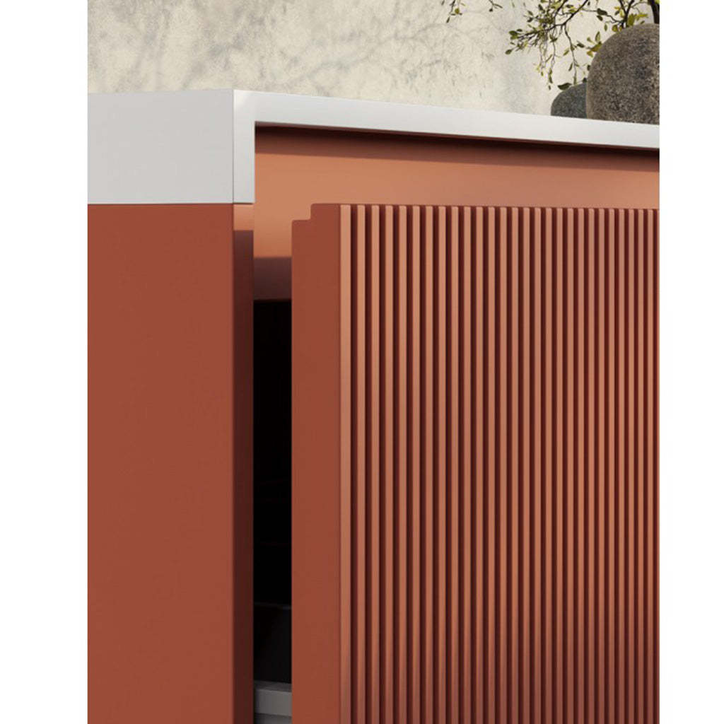 BelBagno Rimini 1500mm Potter Clayt Red Wall Hung Vanity With Marble Basin And Two Draws-YT Bathroom