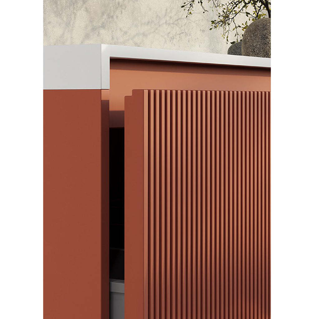 BelBagno Rimini 600mm Potter Clayt Red Wall Hung Vanity With Marble Basin And One Draw