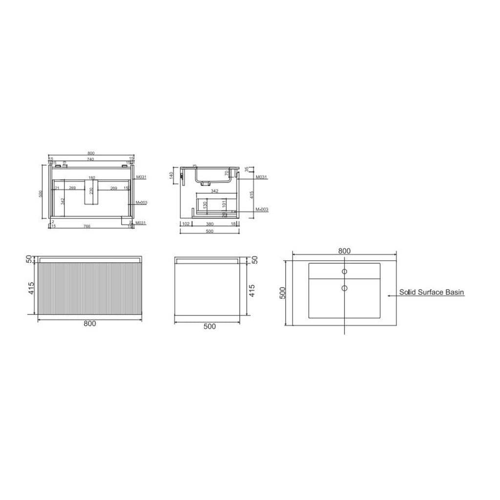BelBagno Rimini 800mm Potter Clayt Red Wall Hung Vanity With Marble Basin And One Draw-YT Bathroom
