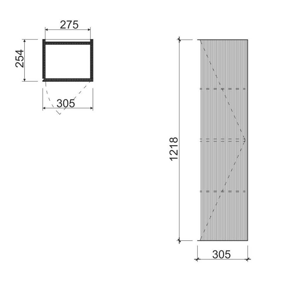 BelBagno Rimini 1200mm Potter Clayt Red Side Cabinet Left & Right Hand Wall Hung Vanity Tall Boy-YT Bathroom