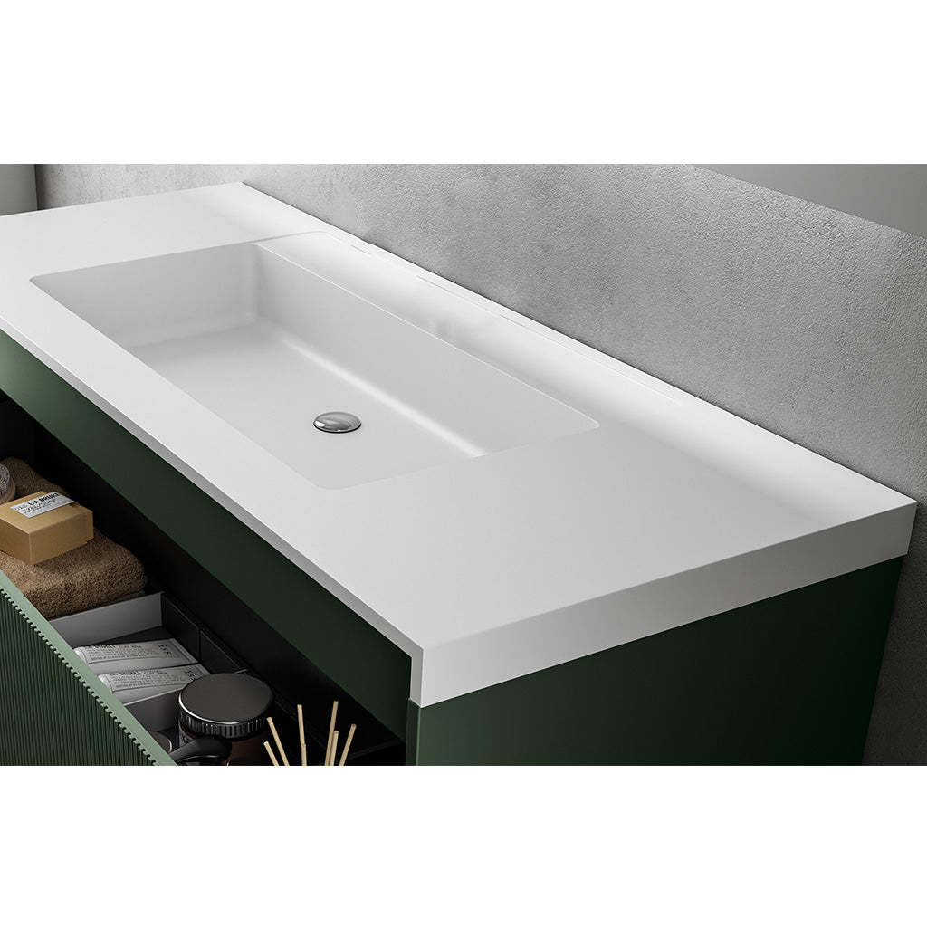 BelBagno Rimini 1200mm Rain Forest Green Wall Hung Vanity With Marble Basin And Two Draws-YT Bathroom