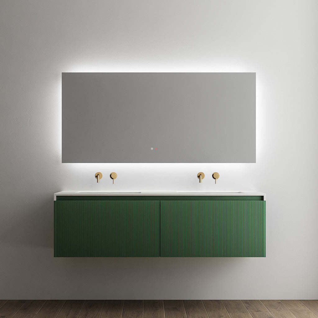 BelBagno Rimini 600mm Potter Clayt Red Wall Hung Vanity With Marble Basin And One Draw