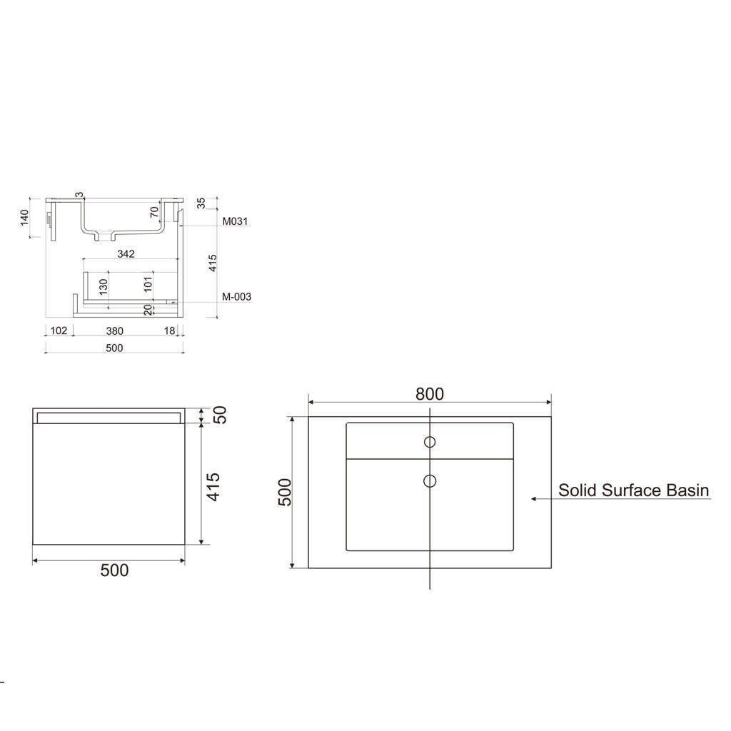 BelBagno Rimini 800mm Rain Forest Green Wall Hung Vanity With Marble Basin And One Draw-YT Bathroom