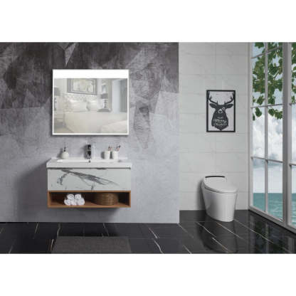 BelBagno Zero 1000mm Wall Hung Vanity Callacatta Two Drawers One Tap Hole