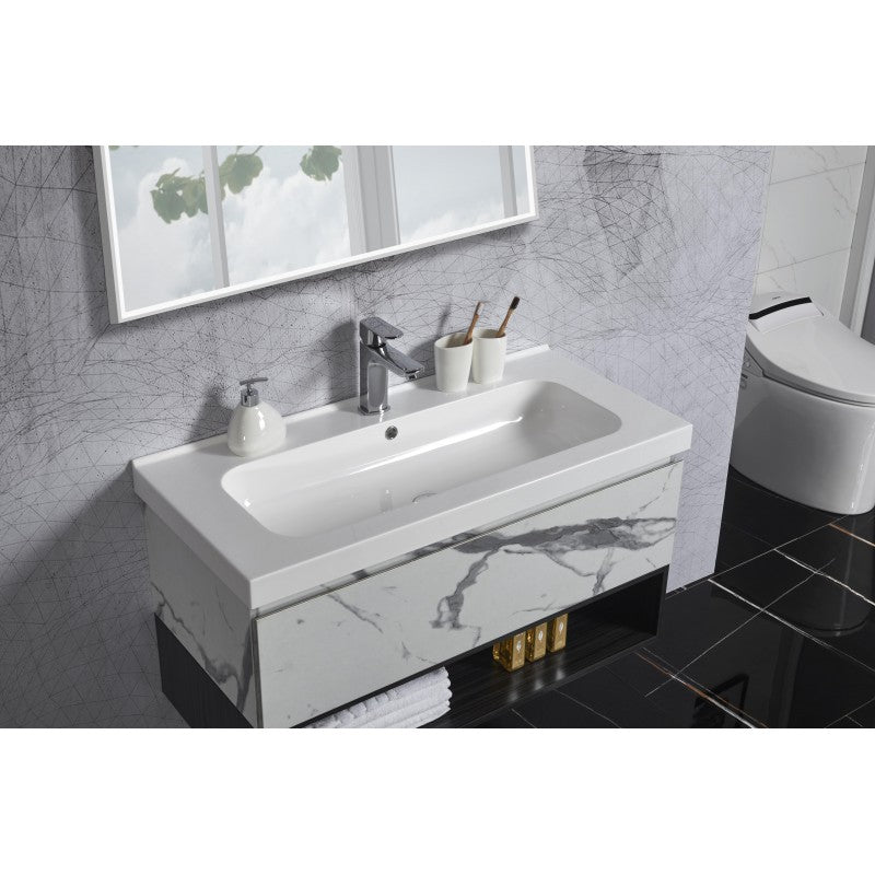 BelBagno Zero 1000mm Wall Hung Vanity Callacatta Two Drawers One Tap Hole