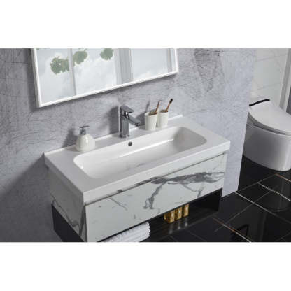 BelBagno Zero 1000mm Wall Hung Vanity Callacatta Two Drawers One Tap Hole